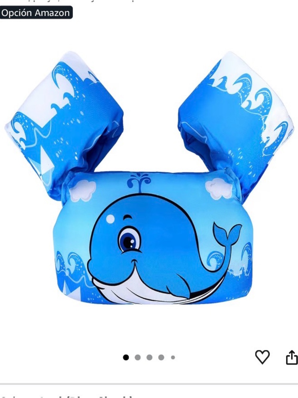 Kids Blue Whale Swim Float Vest Arm Bands